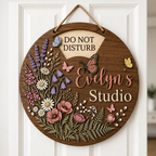 Personalized Rotating Work in Progress Wooden Sign, Office Status Spinner Sign, Custom Wooden Office Gift for Her, Office Privacy Gift