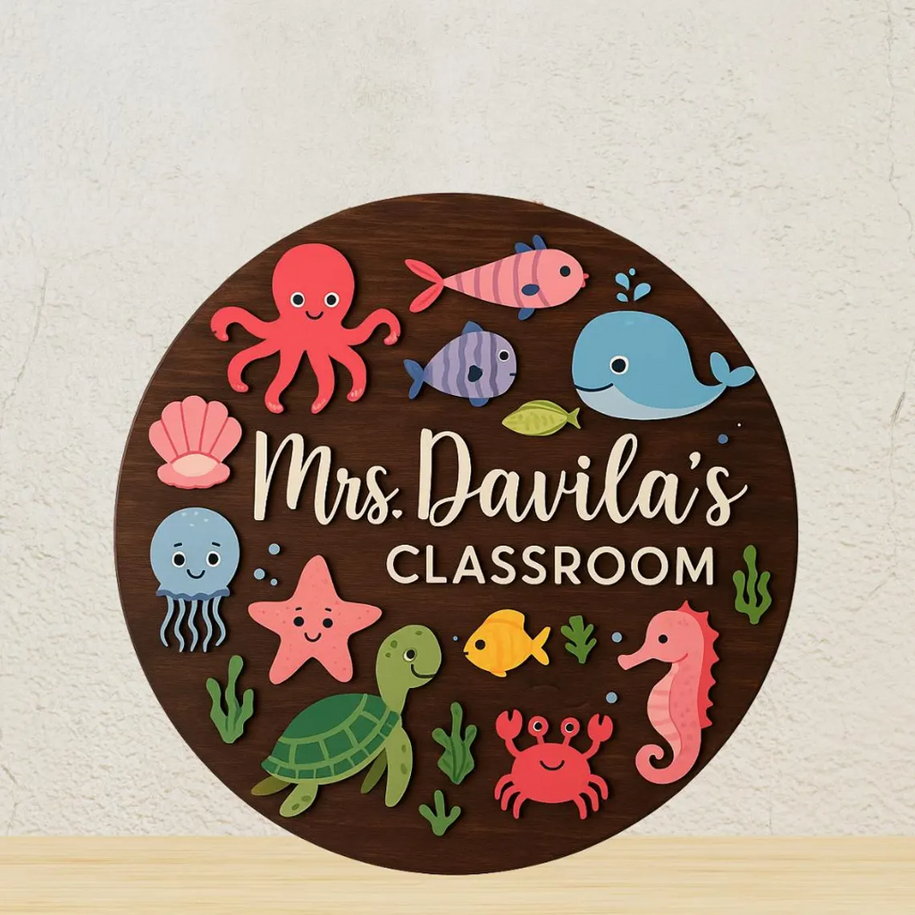 Teacher Gifts, Teacher Door Sign, Ocean Sea Themed Door Sign, Classroom Door Hanger, Back To School, Classroom Welcome Sign, Classroom Decor