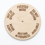 Personalized Rotating Work in Progress Wooden Sign, Office Status Spinner Sign, Custom Wooden Office Gift for Her, Office Privacy Gift