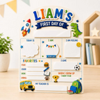 Personalized First Day of School Sign, Custom Acrylic Back to School Board, Reusable First Last Day Name Plaque, Preschool Photo Prop