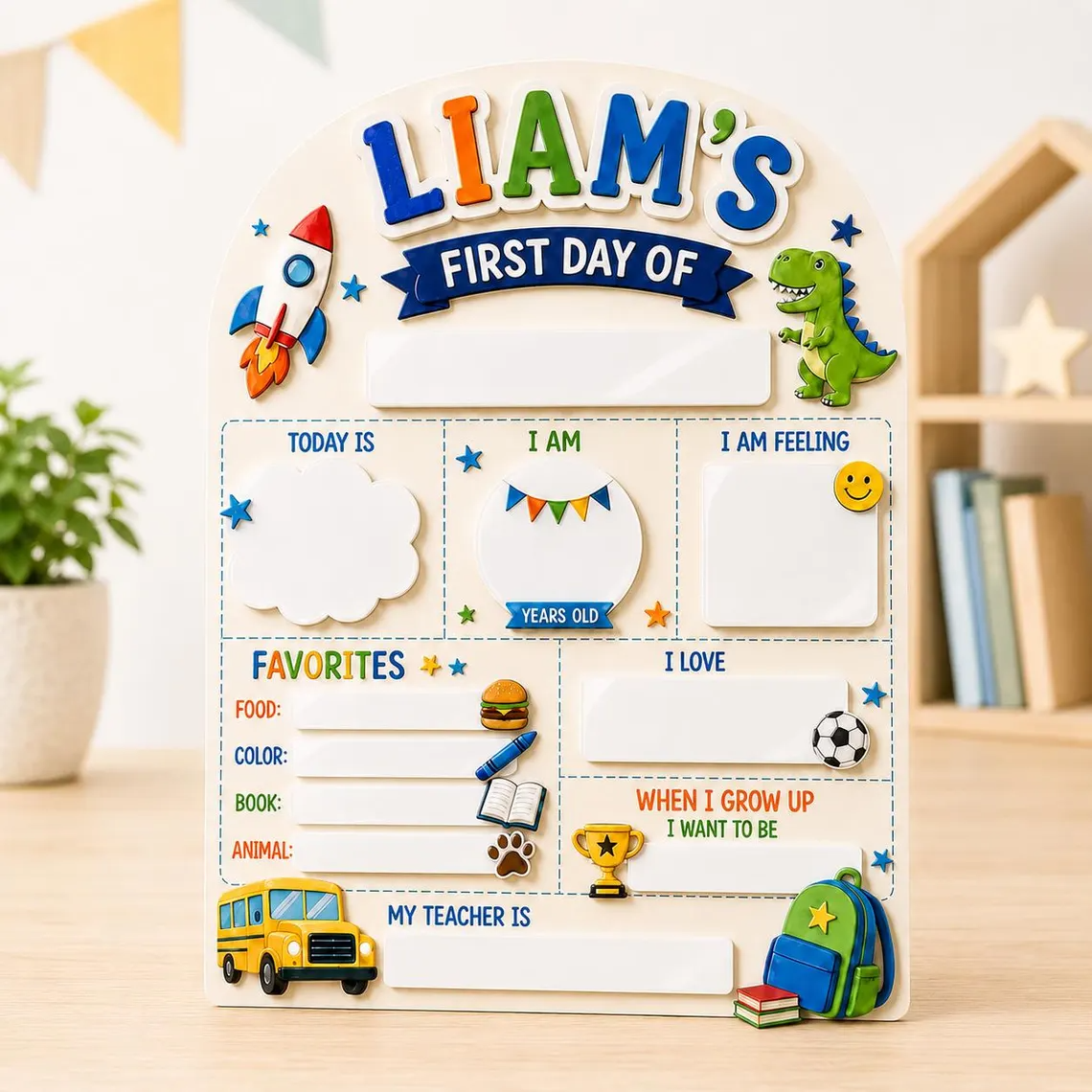 Personalized First Day of School Sign, Custom Acrylic Back to School Board, Reusable First Last Day Name Plaque, Preschool Photo Prop