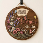 Personalized Rotating Work in Progress Wooden Sign, Office Status Spinner Sign, Custom Wooden Office Gift for Her, Office Privacy Gift