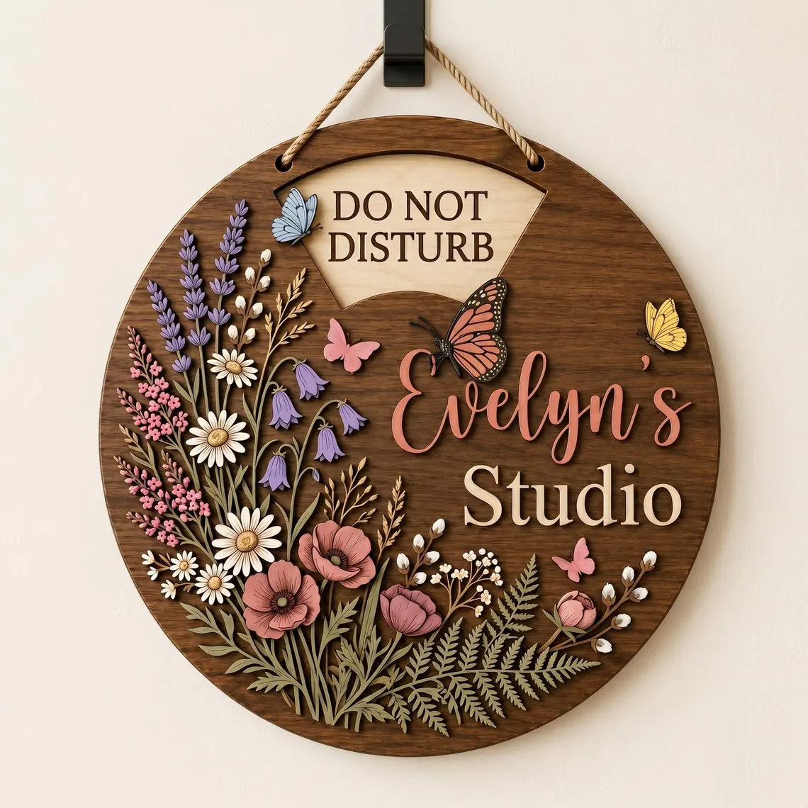 Personalized Rotating Work in Progress Wooden Sign, Office Status Spinner Sign, Custom Wooden Office Gift for Her, Office Privacy Gift