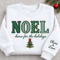 Personalized Noel Appliqué Christmas Sweatshirt - Home for the Holidays Crewneck