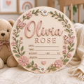 Personalized Floral Baby Announcement Sign