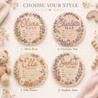 Personalized Floral Baby Announcement Sign
