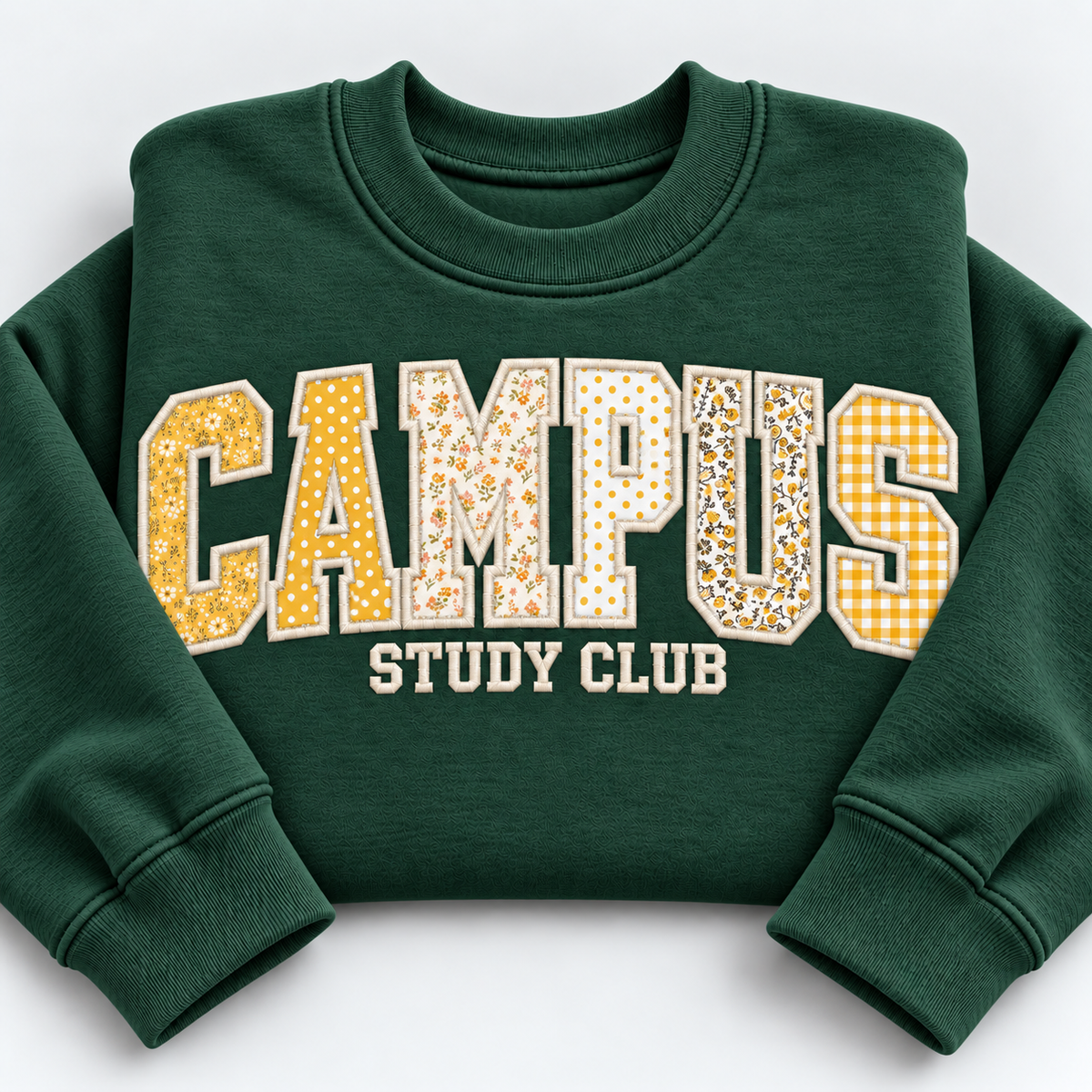Custom College Appliqué Sweatshirt - Personalized University Name & Club Crewneck