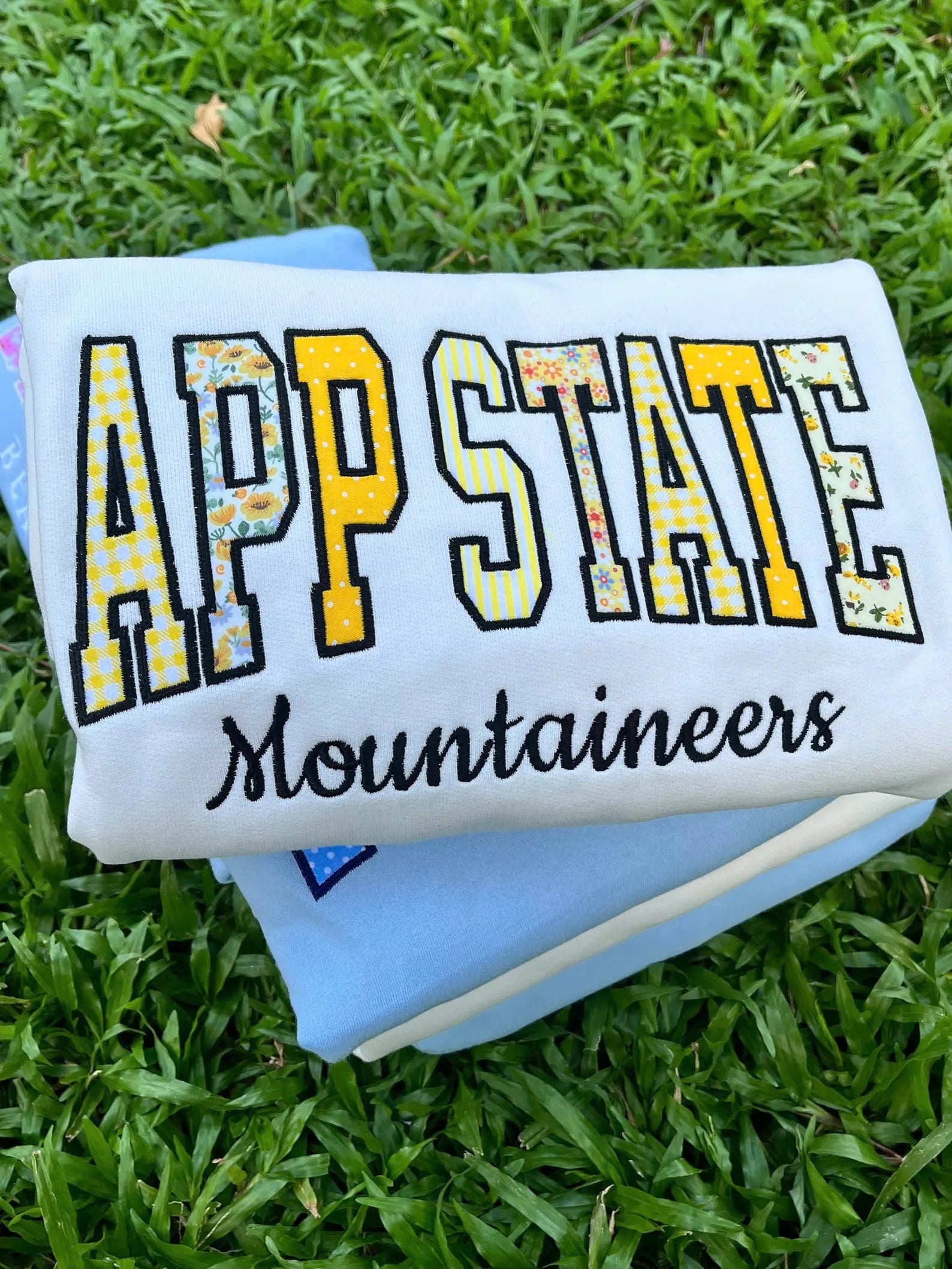 Floral Varsity Applique Sweatshirt - Custom College Name
