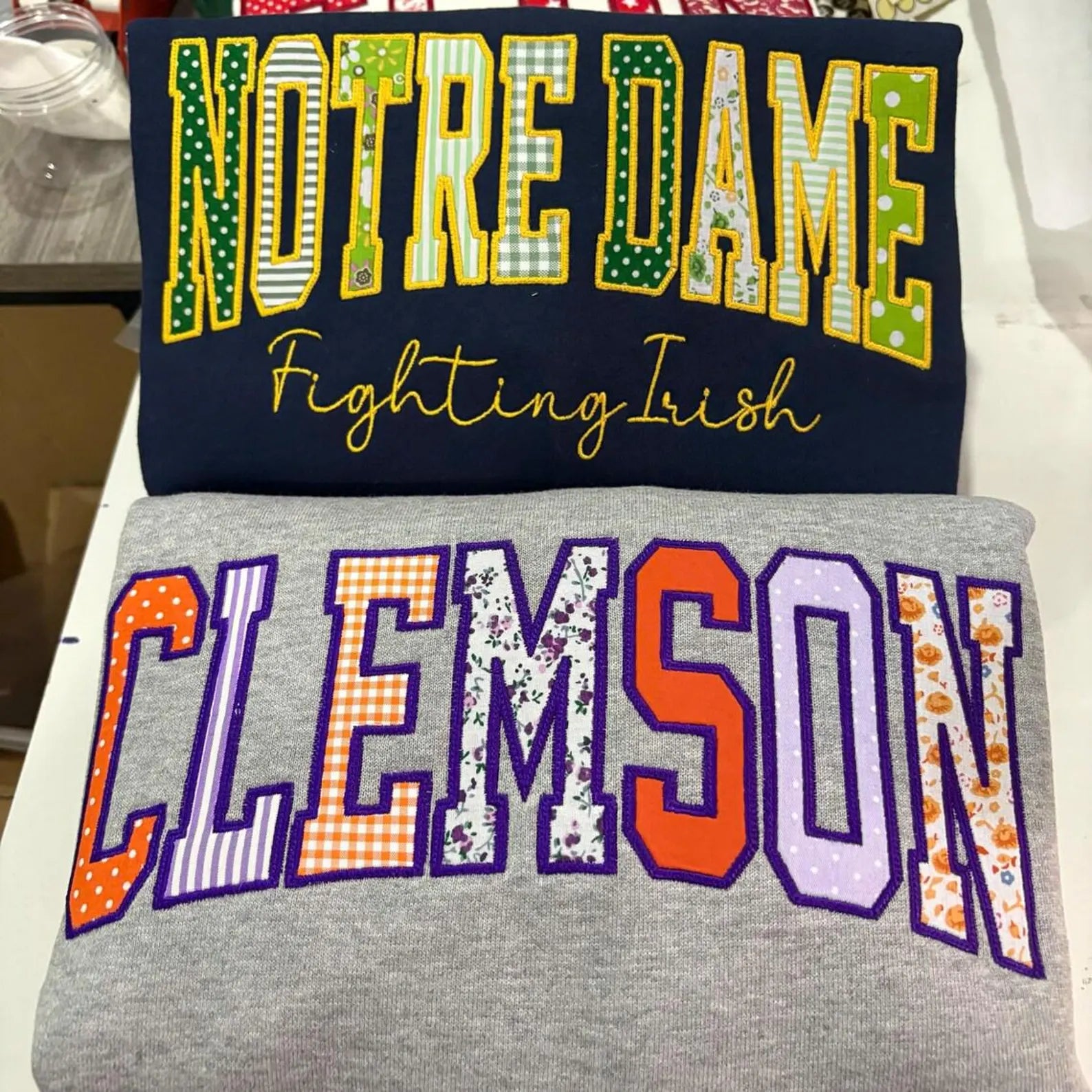 Custom School Name Sweatshirt - Varsity Applique Crewneck
