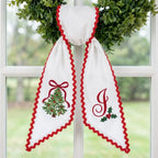 Christmas Tree Wreath Sash - Personalized Monogram Front Door Bow