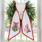 Christmas Tree Wreath Sash - Personalized Monogram Front Door Bow