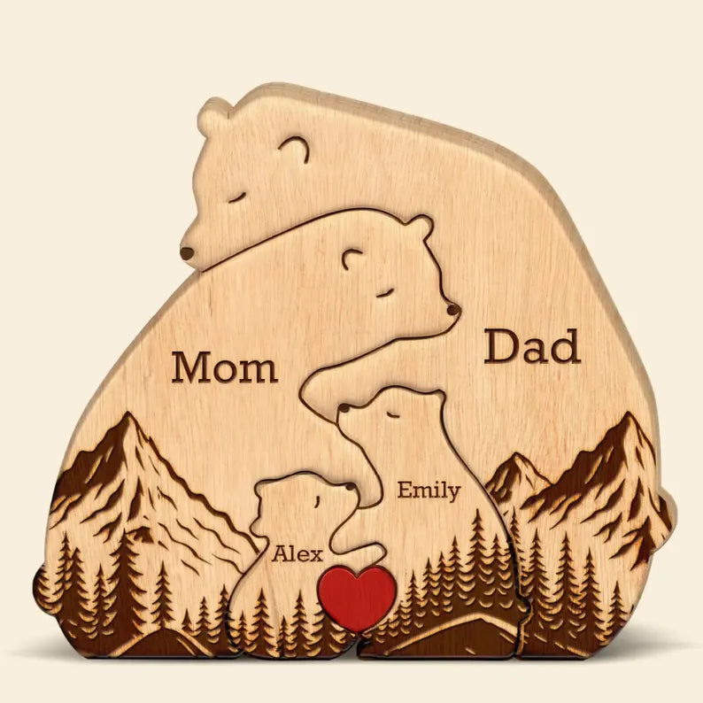 Personalized Bear Family Puzzle for family keepsakes