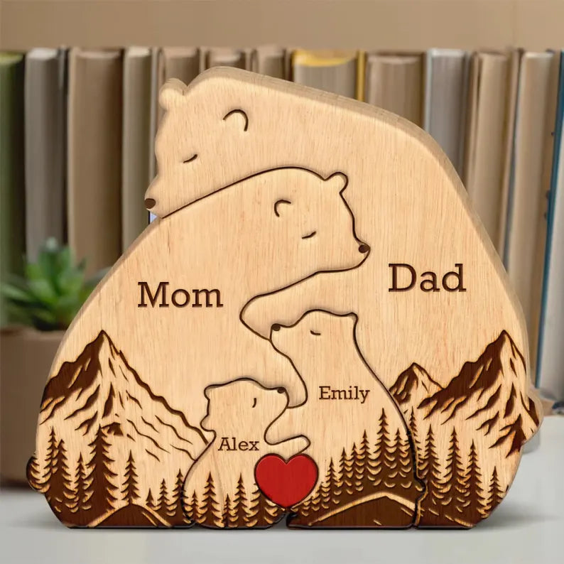 Personalized Bear Family Puzzle design detail