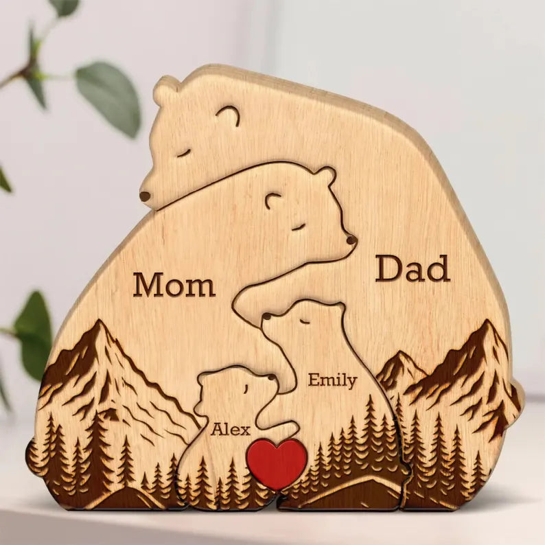 Personalized Bear Family Puzzle detail