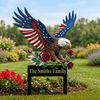 Personalized Eagle Garden Stake for patriotic yard decor