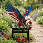Personalized Eagle Garden Stake design detail