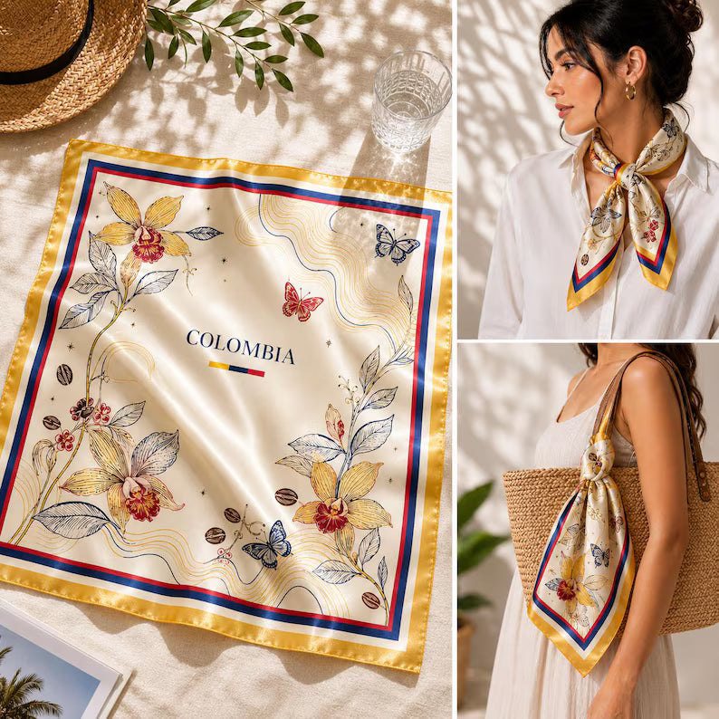 Colombian Heritage Satin Scarf for heritage style