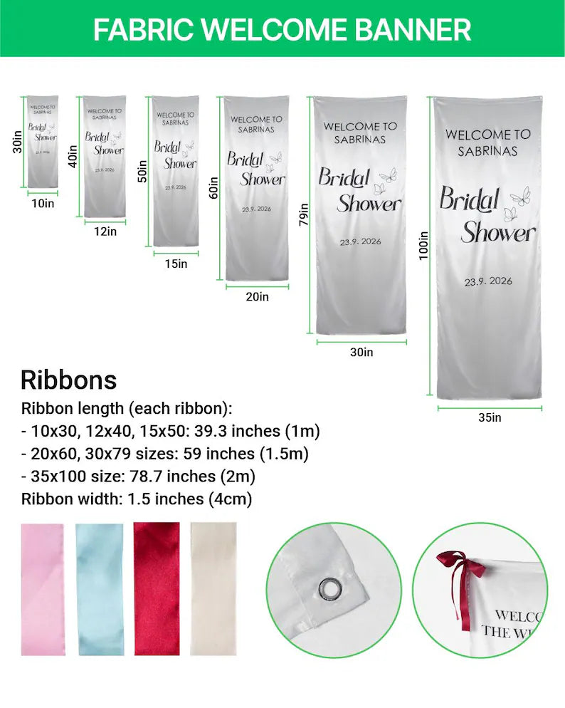 Custom Wedding Welcome Banner - Ivory Silk Ceremony Decor