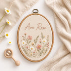 Personalized Floral Baby Name Hoop for nursery wall decor