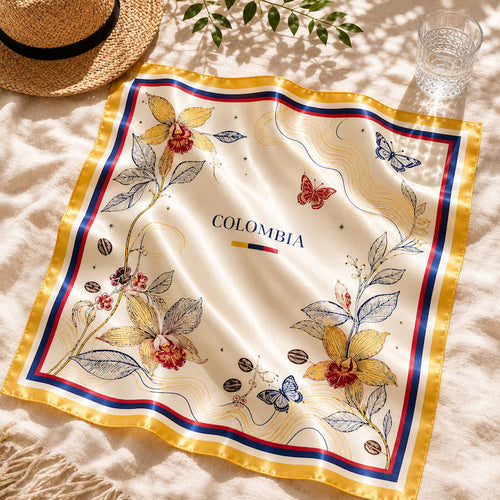 Colombian Heritage Satin Scarf detail