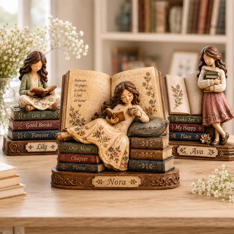 Custom Book Lover Wooden Block for reader gifts