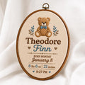 Personalized Birth Stats Embroidery Hoop