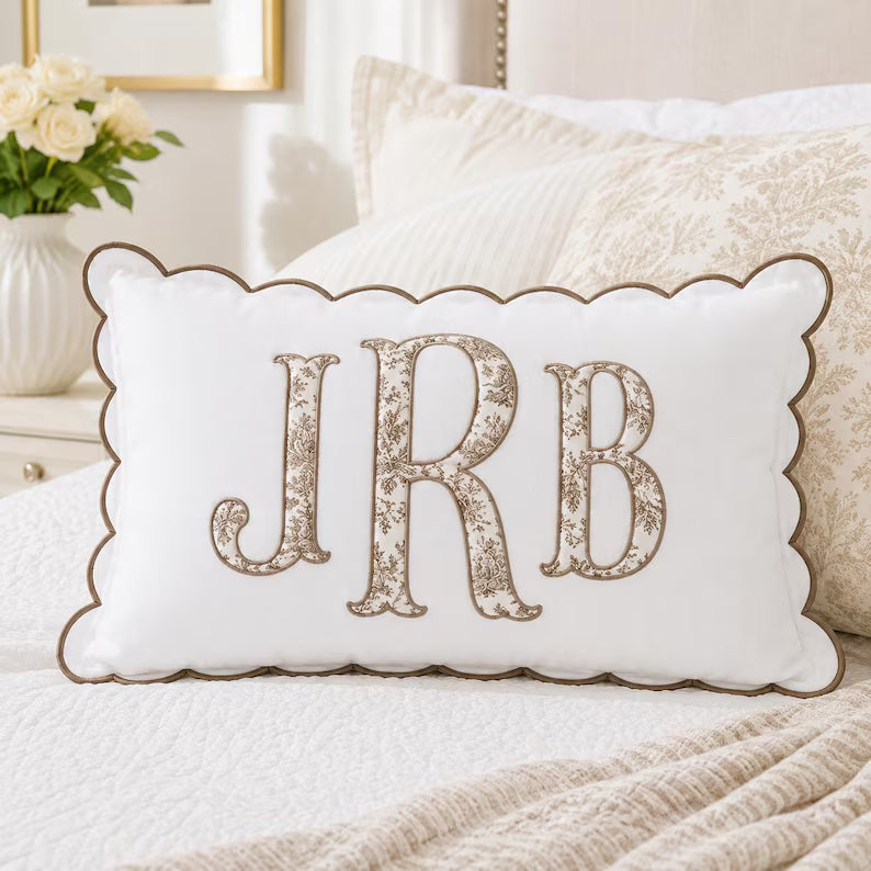 Personalized Monogram Pillow Cover design detail