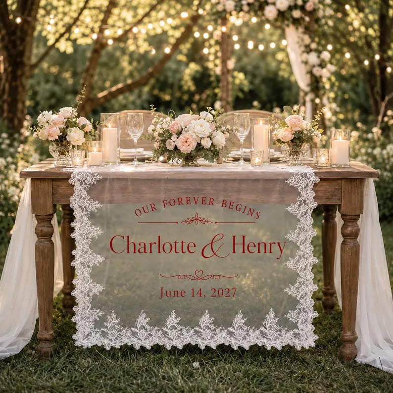 Personalized Wedding Table Runner display detail