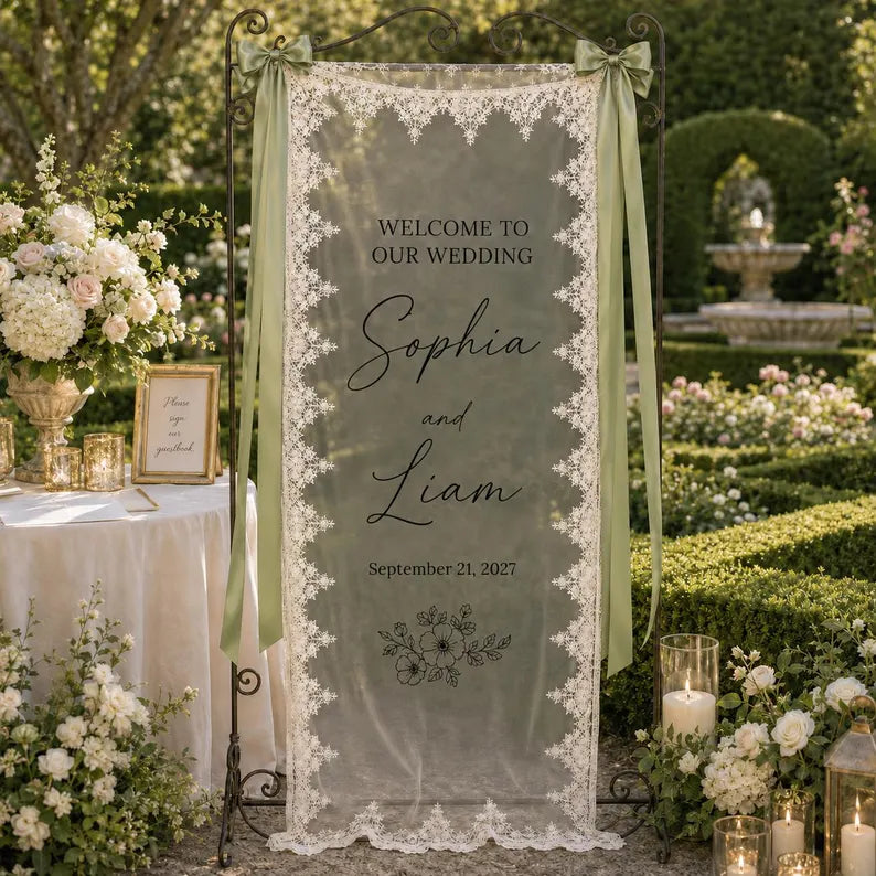 Personalized Wedding Welcome Sign design detail