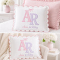Personalized Sibling Pillow Cover - Gingham Monogram with Brother and Sister Names