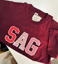 Custom Initial Applique Sweatshirt detail