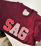 Custom Initial Applique Sweatshirt detail