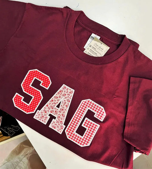 Custom Initial Applique Sweatshirt detail