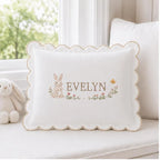 Personalized Bunny Baby Name Pillow - Floral Nursery Cover