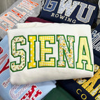 Custom Initial Applique Sweatshirt for graduation gifting