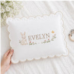 Personalized Bunny Baby Name Pillow - Floral Nursery Cover