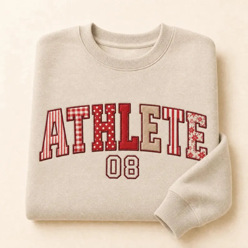 Custom Word Applique Sweatshirt for campus style