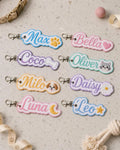 Personalized Embroidered Name Keychain - Custom Backpack Bag Tag