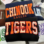 Custom Varsity Sweatshirt - Floral College Name Crewneck