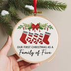 Personalized Family Christmas Ornament - Embroidered Custom Name Stocking Keepsake