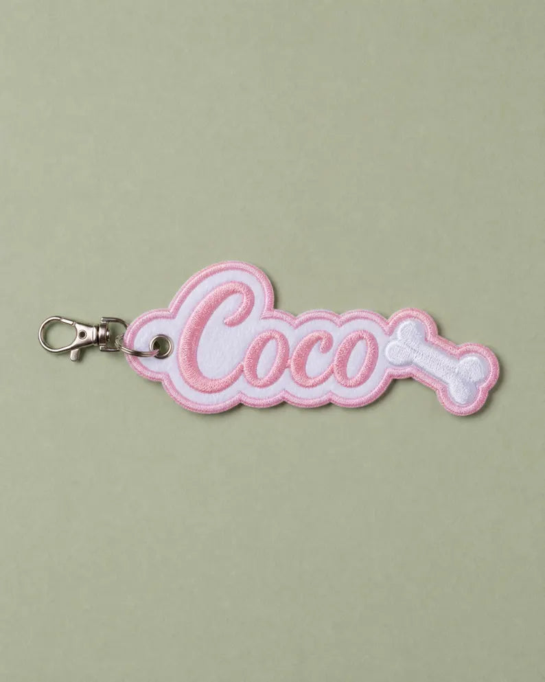 Personalized Embroidered Name Keychain - Custom Backpack Bag Tag