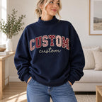 Personalized Name Sweatshirt - Mixed Pattern Applique Crewneck