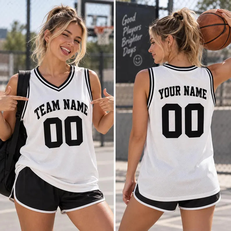 Custom Sleeveless Basketball Jersey - Personalized Name & Number Mesh Team Shirt