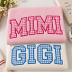 Custom Family Name Sweatshirt - Gingham Applique Crewneck