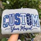Custom Name Patchwork Sweatshirt - Personalized Embroidered Varsity Crewneck Gift