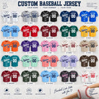 Custom Baseball Jersey with Name & Number - Personalized Softball Team Shirt