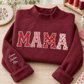 Personalized Mama Sweatshirt - Kids Names Sleeve Applique Crewneck