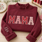 Personalized Mama Sweatshirt - Kids Names Sleeve Applique Crewneck