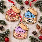 Personalized Bao Bun Christmas Ornament - Custom Name Kawaii Steamer Basket Keepsake
