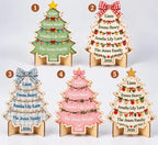 Personalized Family Christmas Tree Sign - Custom Names Wooden Tabletop Decor